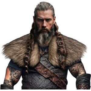 Viking Faux Fur Collar Fur Shoulder Wrap Shawl Viking Halloween
